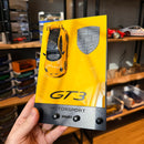 Porta Chaves Porsche GT3 992 Amarelo + Miniatura Licenciada 1:43