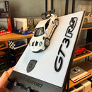 Porta Chaves Porsche GT3 RS Branco + Miniatura 1:36